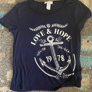 Blue and white shirt